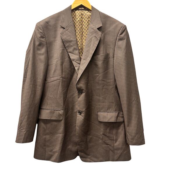 Ermenegildo Zegna Fabric Blazer Mens 48 L Custom Jacket Brown Wool Sport Coat - Picture 1 of 9